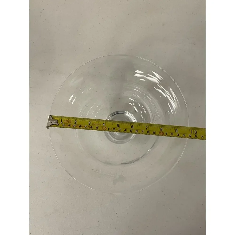 Simon Pearce Hand Blown Clear Glass Flared Centerpiece Bowl Signed 10